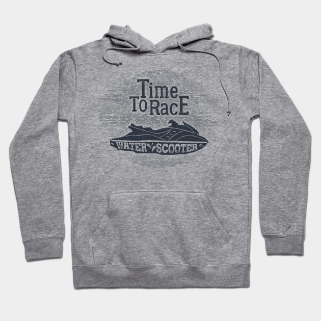 Time to Race, Water Scooter, Black Design Hoodie by ArtStellar